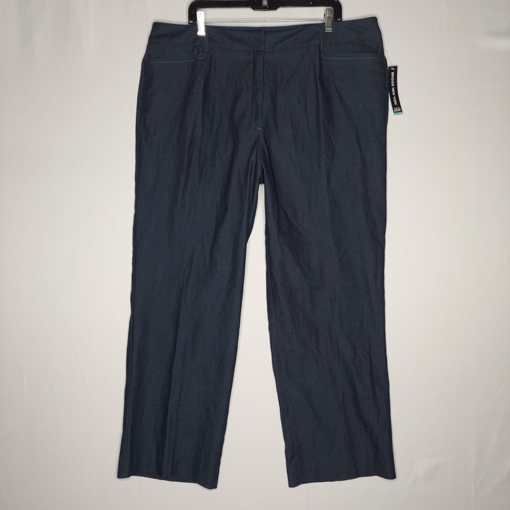 Briggs New York Denim Trouser Pants Women Chambray Straight Stretch Classic‎